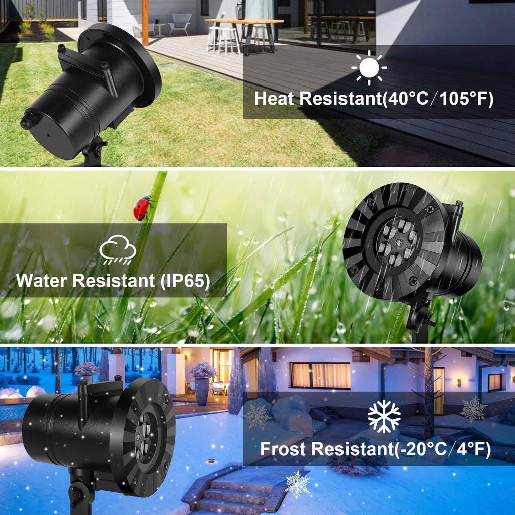 Christmas Halloween Projector Lights, Outdoor Christmas Decorations, LED Projection Lamp 16 Slides for Christmas Party Holiday Yard Garden Decoration