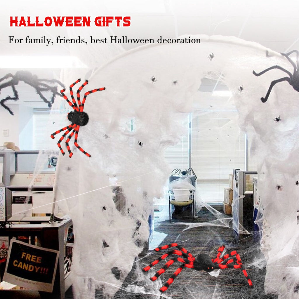Innens 11.8ft Halloween 144 LED Purple Spider Web Lights with 35" Giant Spider Light up Cobweb Halloween Decorations for Indoor Ourdoor Garden Yard Home Patio (Black, 1Pc)