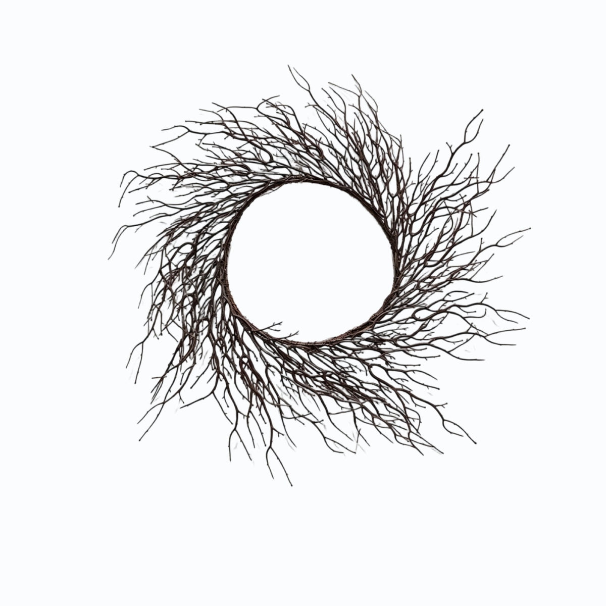 WWC Halloween Wreath, 18 inch Black Bats and Bare Branch Wreath, Gothic Halloween Decor Twig Wreath for Halloween Party Front Door Porch and Fireplace
