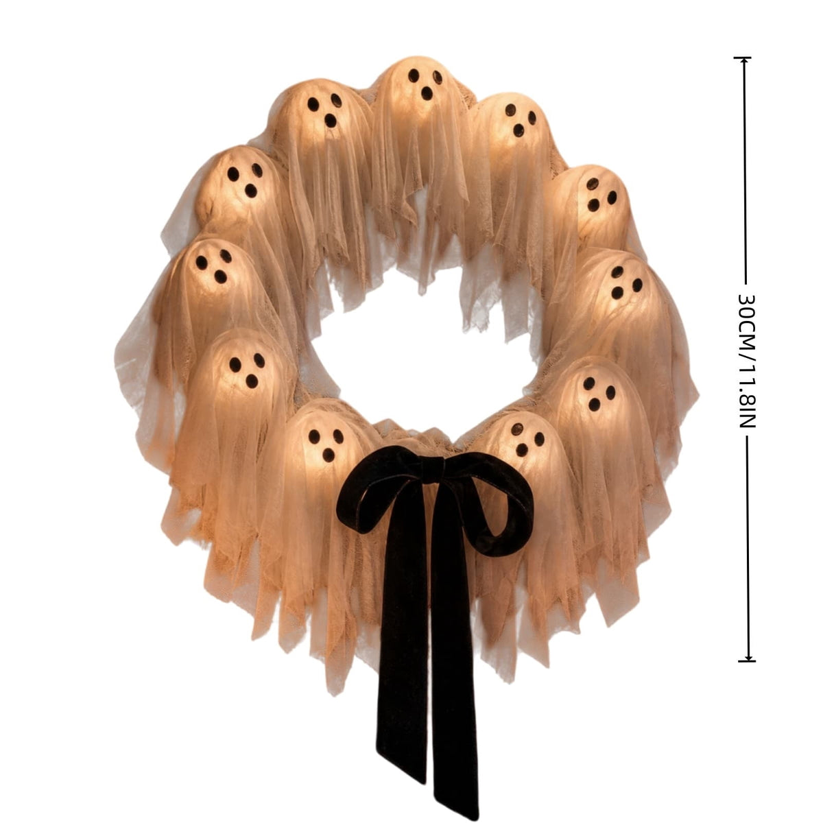 Gcvizuso Halloween Wreath with LED Light String, Purple Rose Black Crow Oval Spooky Twig Wreath for Front Door Window Fireplace Decor
