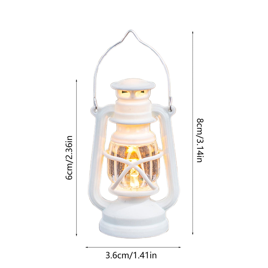 openpig Vintage LED Hurricane Lantern, LED Battery Powered Camping Lamp Outdoor Hanging Lantern, Landscape Decor for Table Patio Garden Yard Pathway Porch (Black)