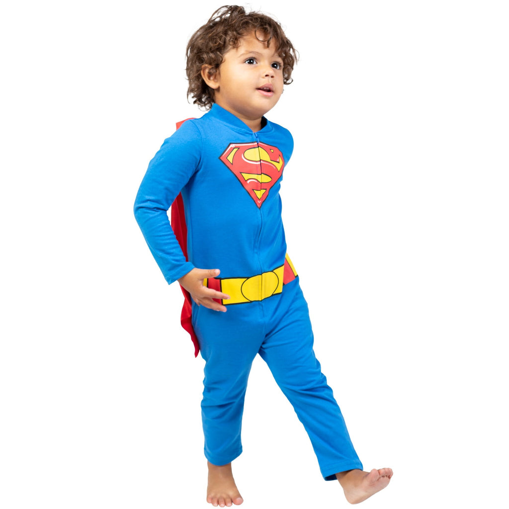 DC Comics Justice League Toddler Boy or Girl Cosplay One Piece Coverall with Cape Batman Black