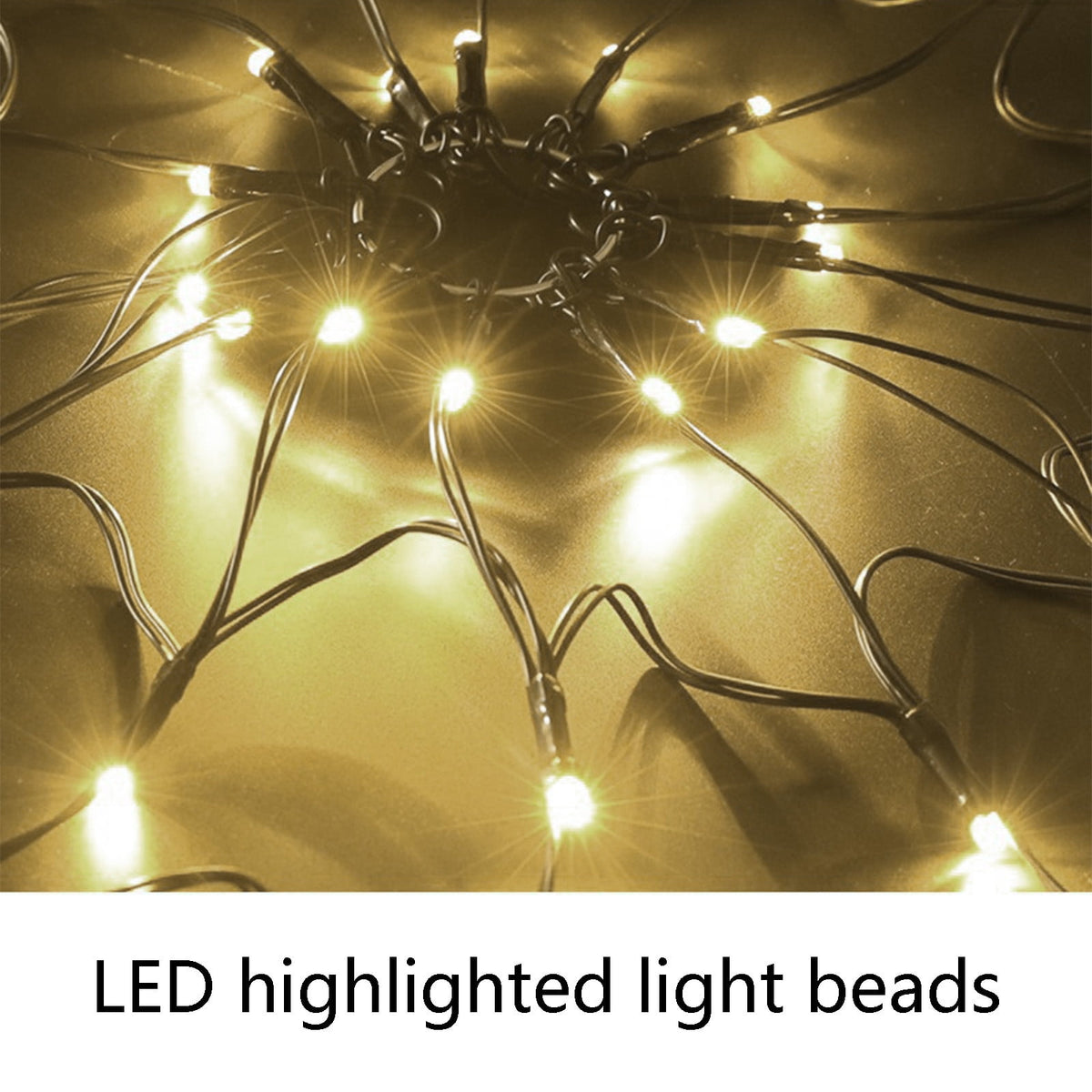 Halloween Arachnid Web Lights, 39 In Diameter 60 LED With Black Spider, Water Proof Colorful Web Lights With Remote Control for Halloween Indoor Outdoor Garden Patio Home Decoration