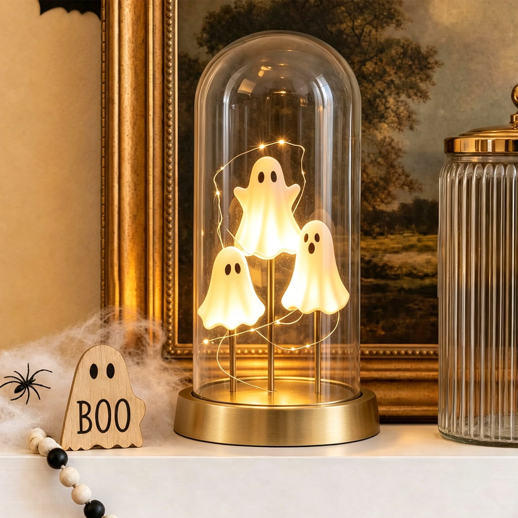 Ghost Night Light Halloween Decorations Bedside Night Light with Tap Control, Dimmable Nursery Decor Lamp, Fun Ghost Gift for K*ids, Halloween Room Decor, Ghost Lamp