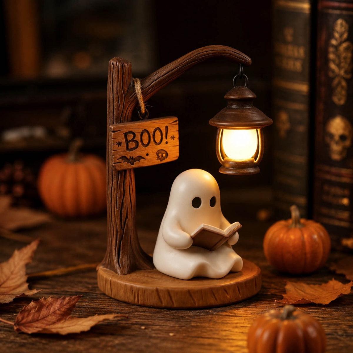 Clearance Halloween Decor-Halloween Decorations Indoor-Light up Ghost in Glass Like-Cute Ghost with Light for Home Kitchen Mantel Tabletop Party Decor and Holiday Decorations Best Halloween Gifts