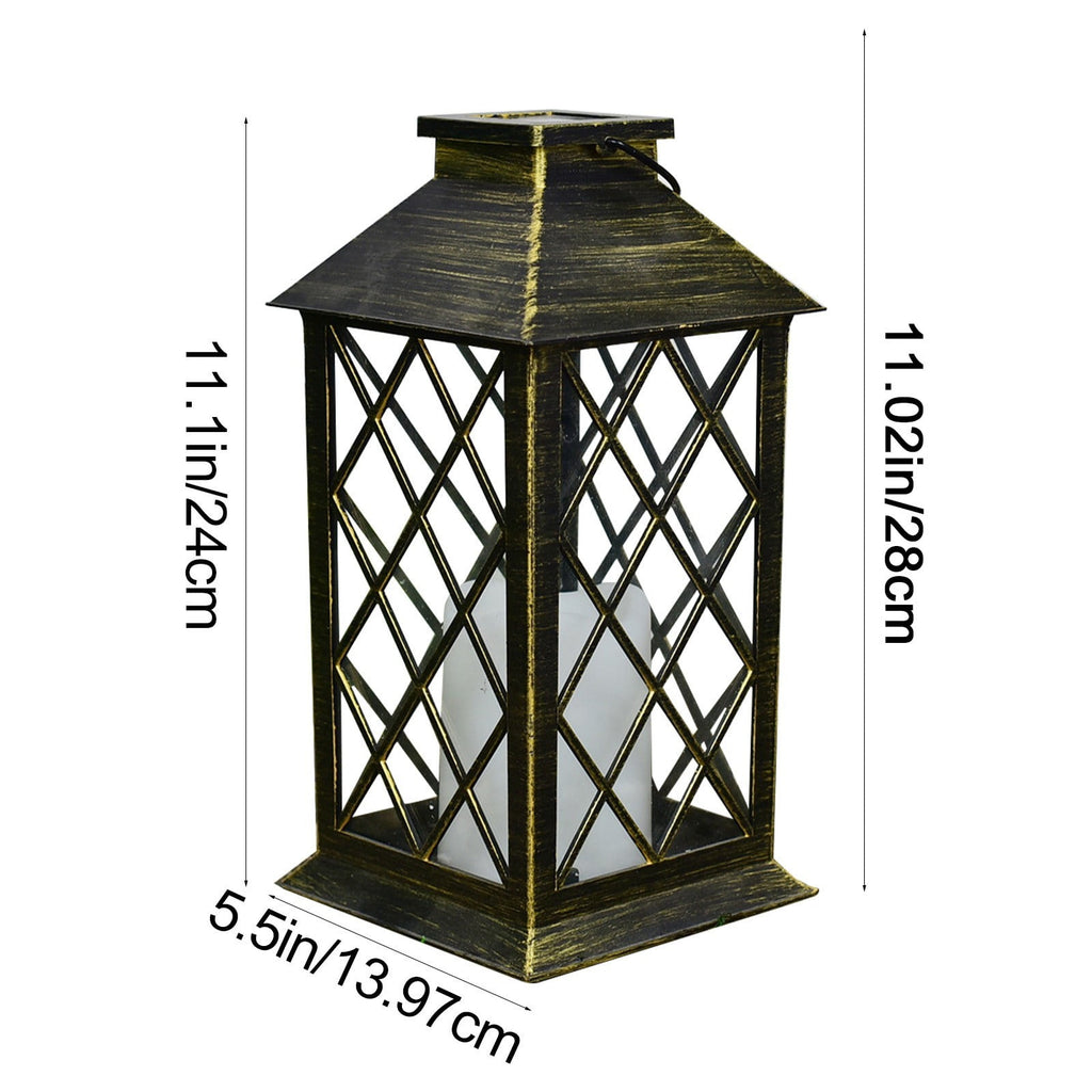 Brown Solar Lanterns Outdoor Hanging Lights | Hollowed-Out Metal Led Garden Decor | Waterproof Ip55 for Patio & Yard | 6-10 Hours Auto On/Off Lighting
