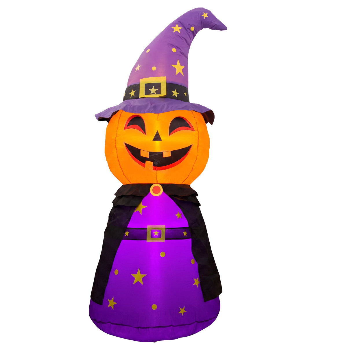 MAGOTAN 6 FT Halloween Inflatable Pumpkin Halloween Inflatable Pumpkins and Cat Outdoor Yard Decoration Build-in 7 LED White Lights