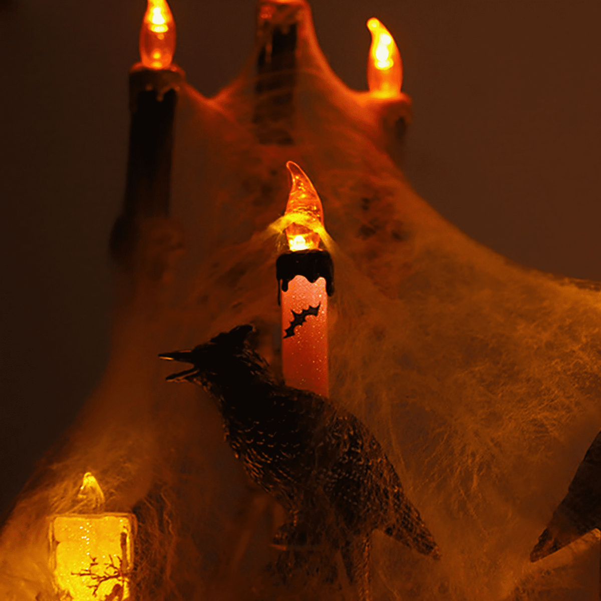 Gothic Mysterious Crow LED Light Luminous Sculpture, Resin Gothic Home Decor Accent, Raven Lamp for Halloween Gift, Bedroom Bedside, Living Room