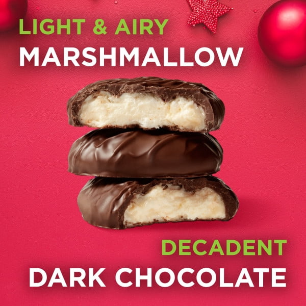 RUSSELL STOVER Christmas Dark Chocolate Marshmallow Ornament, 1.3 oz.