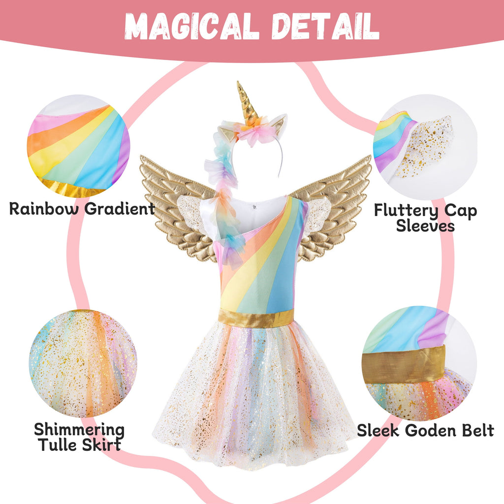 CZKHPTY Girls 3D Butterfly Fairy Tutu Dress, Whimsical Garden Princess Pretend Play Fancy Outfit, Sizes 7-8Y