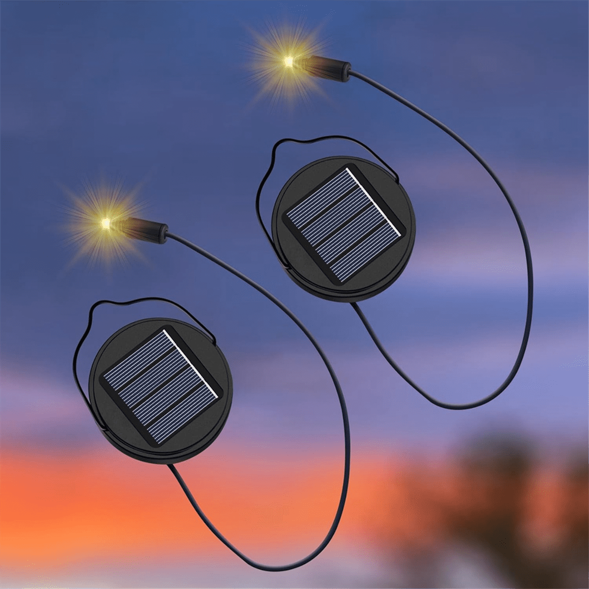 2Pack 600Mah Solar Lights Replacement Top for Outdoor Lantern Lights Waterproof for Garden, Yard,DIY Birthday Gifts,2Pack * 600Mah Solar Lights Replacement Top,Black