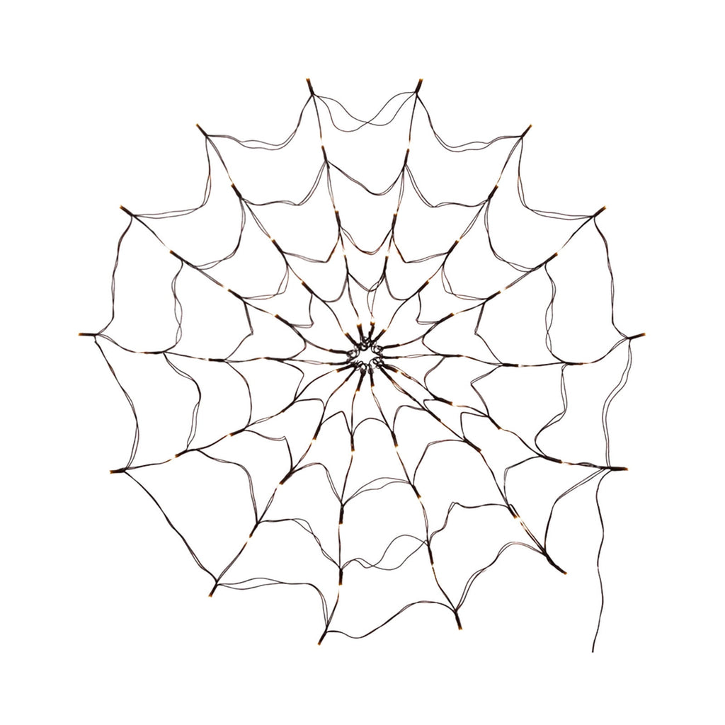Clearance! Halloween Arachnid Web Lights 1M Diameter 60 LED with Black Spider, Water Proof Purple Net Lights, Remote Control, Halloween Decorations for House Garden